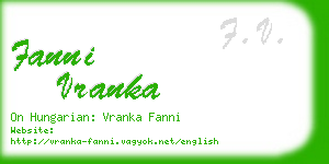 fanni vranka business card